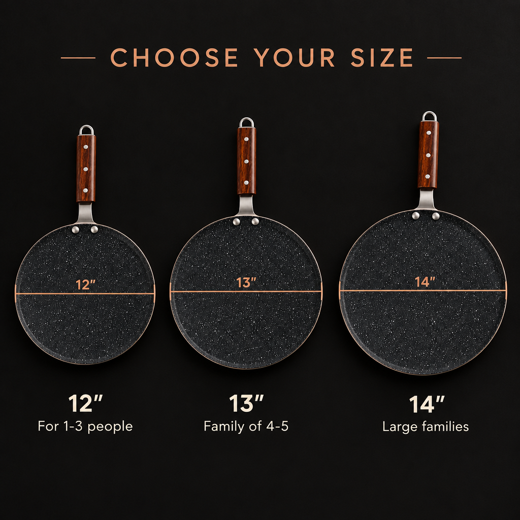 Tawaana tawa size guide 12, 13 and 14 inch